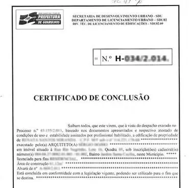 Certificado Conclusão de Obra Guarulhos